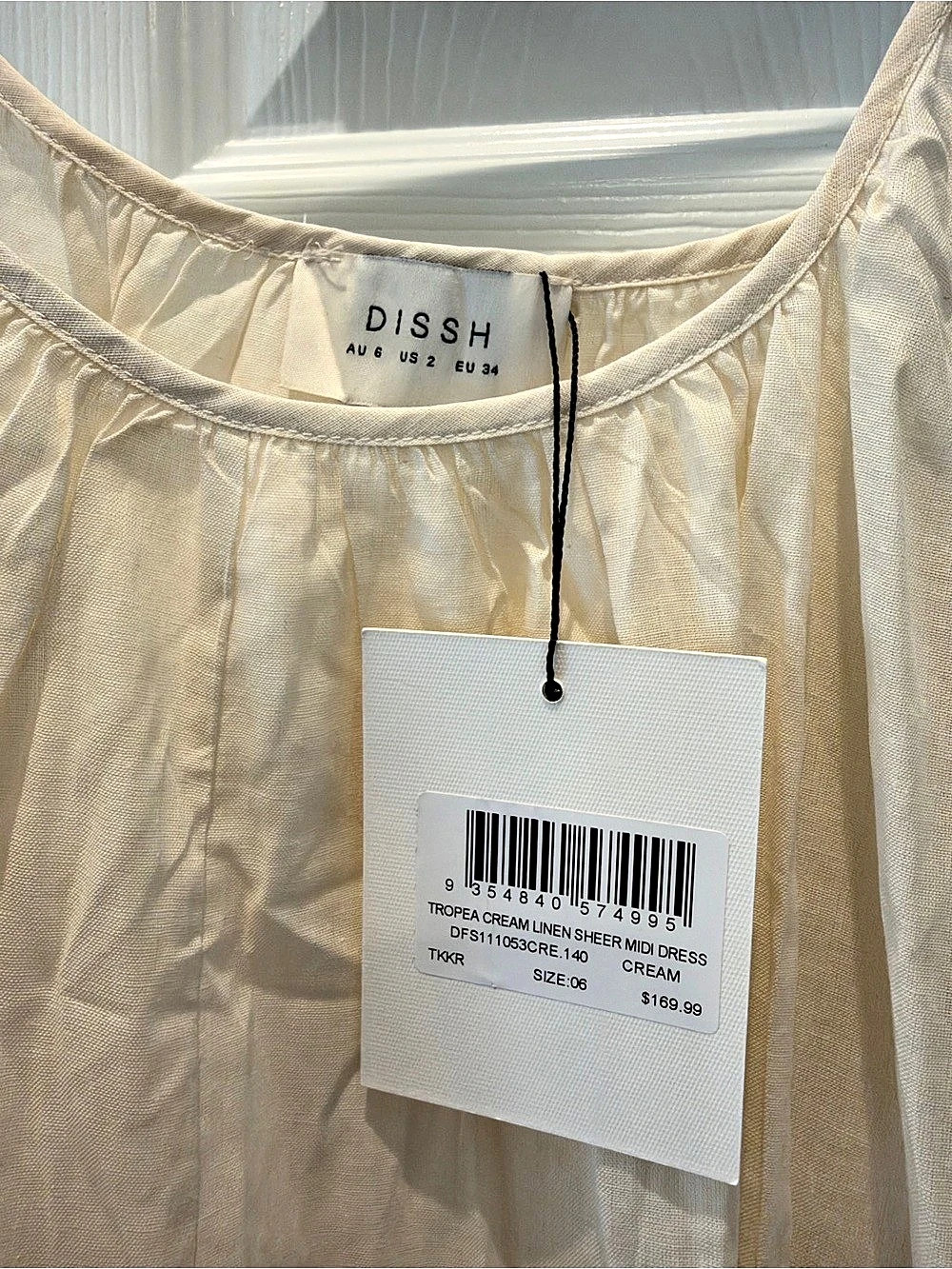 Dissh Tropicana Sheer Dress Striped Maxi Dress in Cream Size XS NWT - Picture 3 of 5